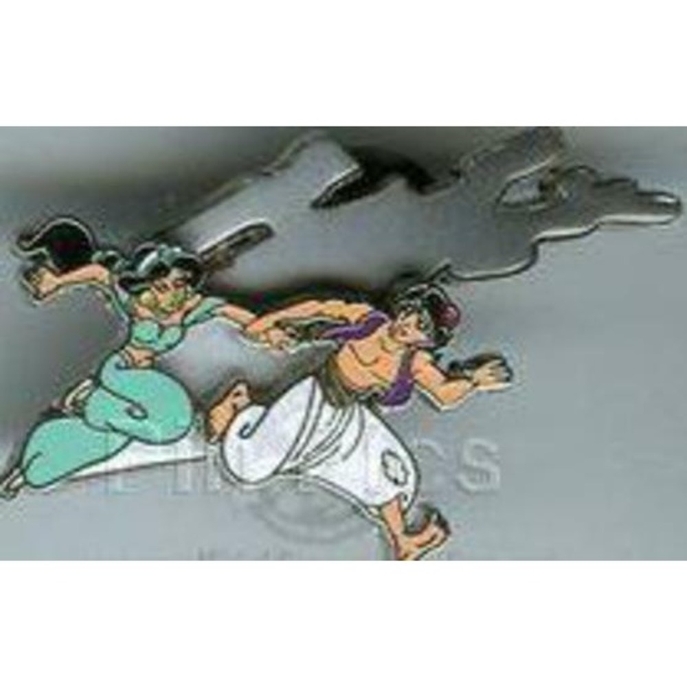 Disney Aladdin and Princess Jasmine Running Hand in Hand Enamel Pin 41883